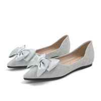 Microfiber PU Synthetic Leather & Rubber Pointed Flat Shoes hardwearing Pair