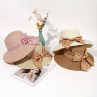 Straw Easy Matching Sun Protection Straw Hat sun protection & for women & breathable weave bowknot pattern PC