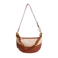 Straw & PU Leather Hobo Bag & Weave Crossbody Bag soft surface Polyester PC