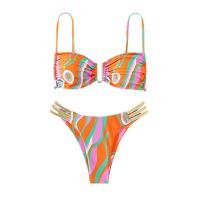 Polyester Bikini & two piece & skinny style printed abstract pattern Set
