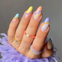 Abs Faux ongles multicolore Ensemble