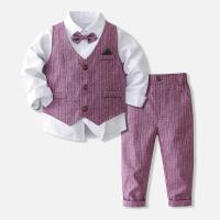 綿 少年服セット ネクタイ & ベスト & パンツ & ページのトップへ パッチワーク 単色 選択のためのより多くの色 セット