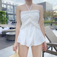 Polyamide One-piece Swimsuit backless & three piece & hollow Polyamide patchwork Solid PC