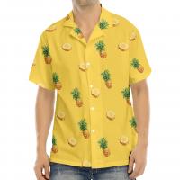 Polyester Plus Size Men Short Sleeve Casual Shirt & loose & breathable printed fruit pattern PC