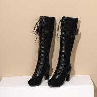 PU Leather Boots & anti-skidding black Pair