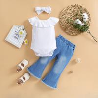 Cotton Slim Girl Clothes Set & three piece Crawling Baby Suit & Hair Band & Pants patchwork Others Set