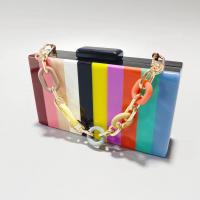 Acryl Clutch Bag, Gestreift, mehrfarbig,  Stück