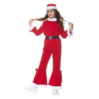 Polyester Children Christmas Costume & unisex red Set