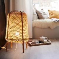 Bamboo LED glow Floor Lamps hollow brown PC