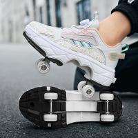 PU Leather Roller Skates stretchable Solid Pair