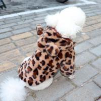Coral Fleece Pet Dog Clothing & thermal leopard PC