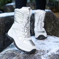 PU Leather front drawstring Snow Boots hardwearing & thermal Plastic Injection Solid Pair