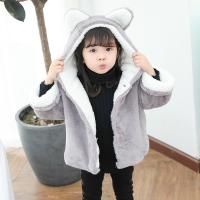Artificial Fur & Cotton Girl Coat & thermal Solid PC
