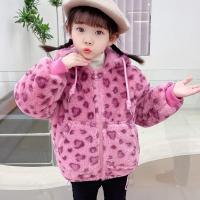 Artificial Fur Girl Coat & thermal leopard pink PC