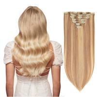 Human Hair can be permed and dyed Wig for women & seven piece gold PC