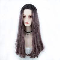 High Temperature Fiber mid-long hair & can be permed and dyed & Wavy Upstyle Wig for women PC