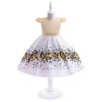 Viscose & Polyester & Katoen Meisje Eendelige jurk Afgedrukt Bloemen meer kleuren naar keuze stuk
