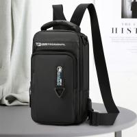 Nylon Sling Bag portable & with USB interface & waterproof Polyester letter PC