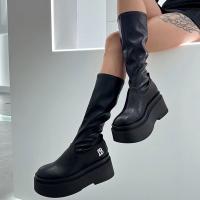 Microfiber PU Synthetic Leather & Rubber Platform Boots & breathable Pair