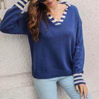 Acrylic Women Sweater slimming & loose patchwork striped PC