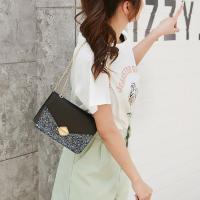Sequin Box Bag Shoulder Bag with chain Solid PC