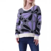Viscose Fiber & Cashmere Women Sweater loose gray : PC