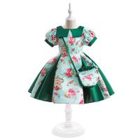 Polyester Girl One-piece Dress large hem design & two piece Bag & dress patchwork Others Set