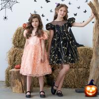 Polyester Girl One-piece Dress Halloween Design & large hem design patchwork Others PC