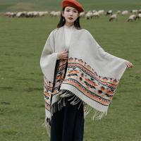 Polyester Tassels Cloak Poncho thicken & thermal Tie-dye PC