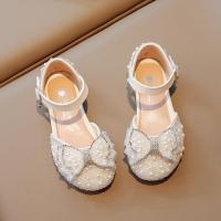 Rubber & PU Leather Girl Sandals hardwearing & anti-skidding & breathable bowknot pattern Pair