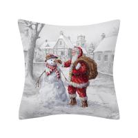 Linen & Polyester Throw Pillow Covers durable & christmas design printed PC