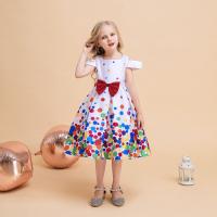 Polyester Meisje Eendelige jurk Afgedrukt Anderen veelkleurig stuk