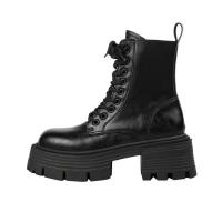 Microfiber PU Synthetic Leather Women Martens Boots & anti-skidding black Pair