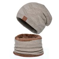 Mixed Fabric & Acrylic Ear Protection Hat And Scarf Set thermal & unisex knitted Solid : Set