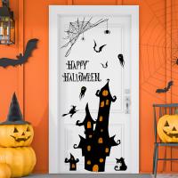 PVC Door Stickers Halloween Design & two piece & waterproof Set
