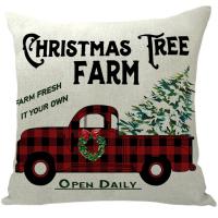 Linen Throw Pillow Covers christmas design printed PC