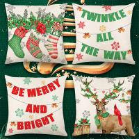 Polyester Throw Pillow Covers christmas design printed PC