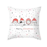 Polyester Peach Skin Throw Pillow Covers christmas design printed PC