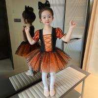 Polyester Ball Gown Girl One-piece Dress Cute orange PC