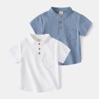 Cotton Children Short Sleeve Shirt & sweat absorption & breathable patchwork Solid PC