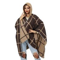 Acrylic & Polyester Cloak loose & thermal printed plaid PC