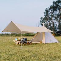 Cotton windproof & Waterproof Tent portable & breathable Steel Tube beige PC