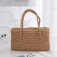 Paper Rope Beach Bag & Easy Matching Woven Tote large capacity brown PC