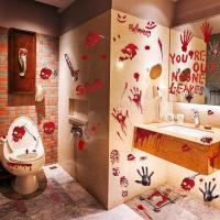PVC Waterproof Wall Stickers Halloween Design printed red PC