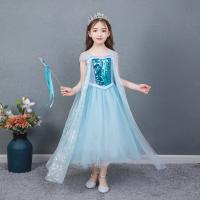 Coton Costume de princesse d’enfants Solide Bleu pièce