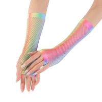 Acrylique Gant de demi-doigt de femmes multicolore : Paire