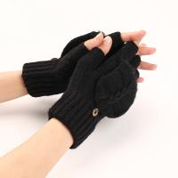 Acrylic with finger flap & windproof Women Half Finger Glove anti-skidding & thermal : Pair