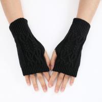 Acrylic windproof Women Half Finger Glove anti-skidding & thermal : Pair