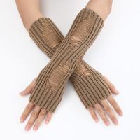 Acrylic windproof Women Long Half Finger Glove anti-skidding & thermal : Pair