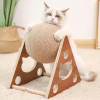 シサル・ヘンプ & 木製 猫スクラッチボード 一つ